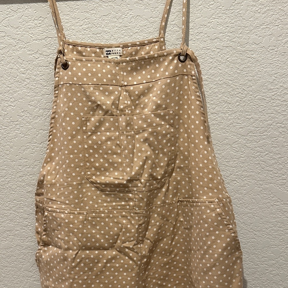Billabong Tan Polka Dot Women Short Overalls